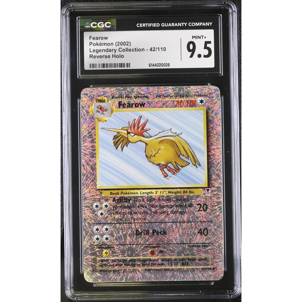 CGC 9.5 MINT+ Fearow 42/110 Legendary Collection Reverse Holo Foil Fireworks